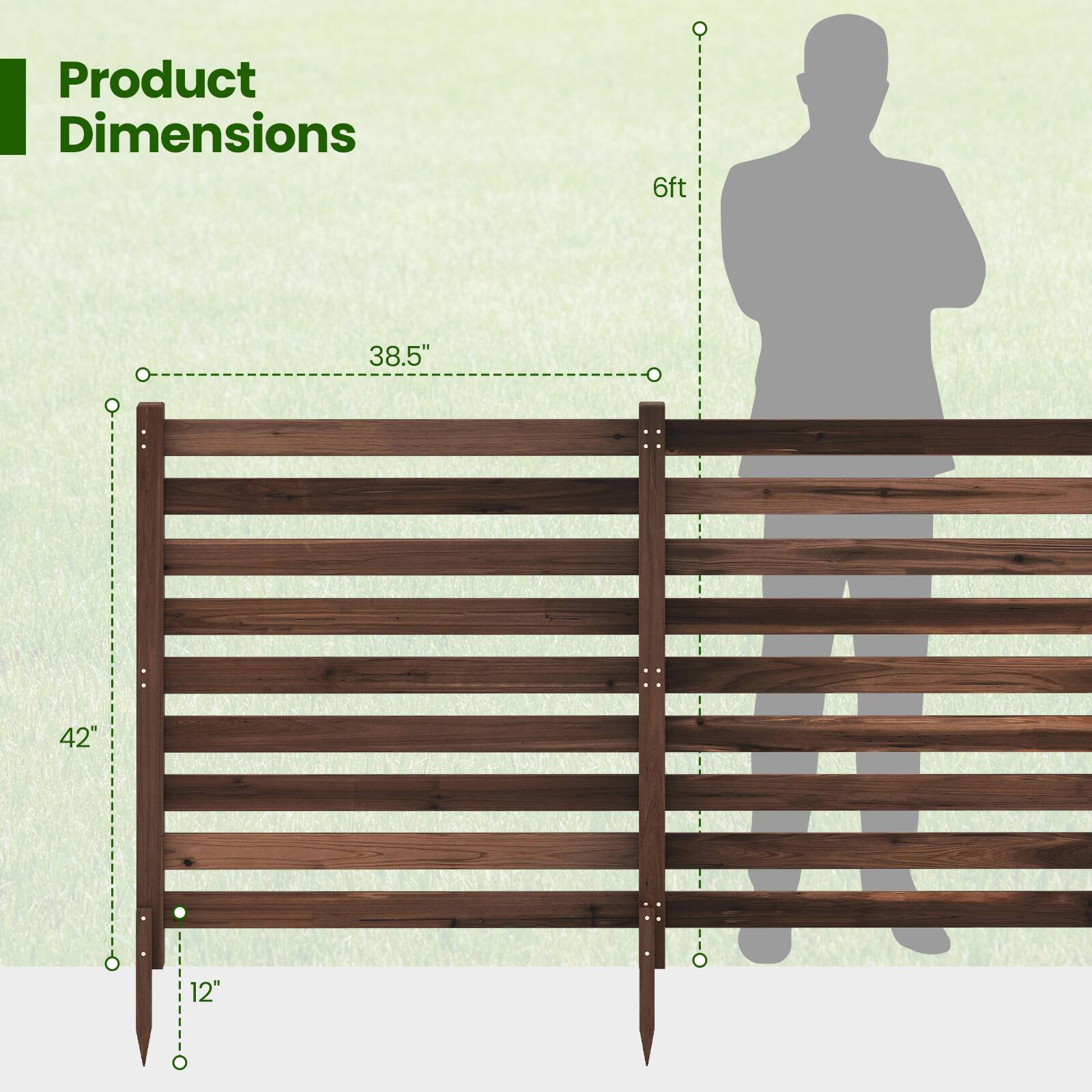 Product Dimensions

6ft  
38.5"  
42"  
12"
