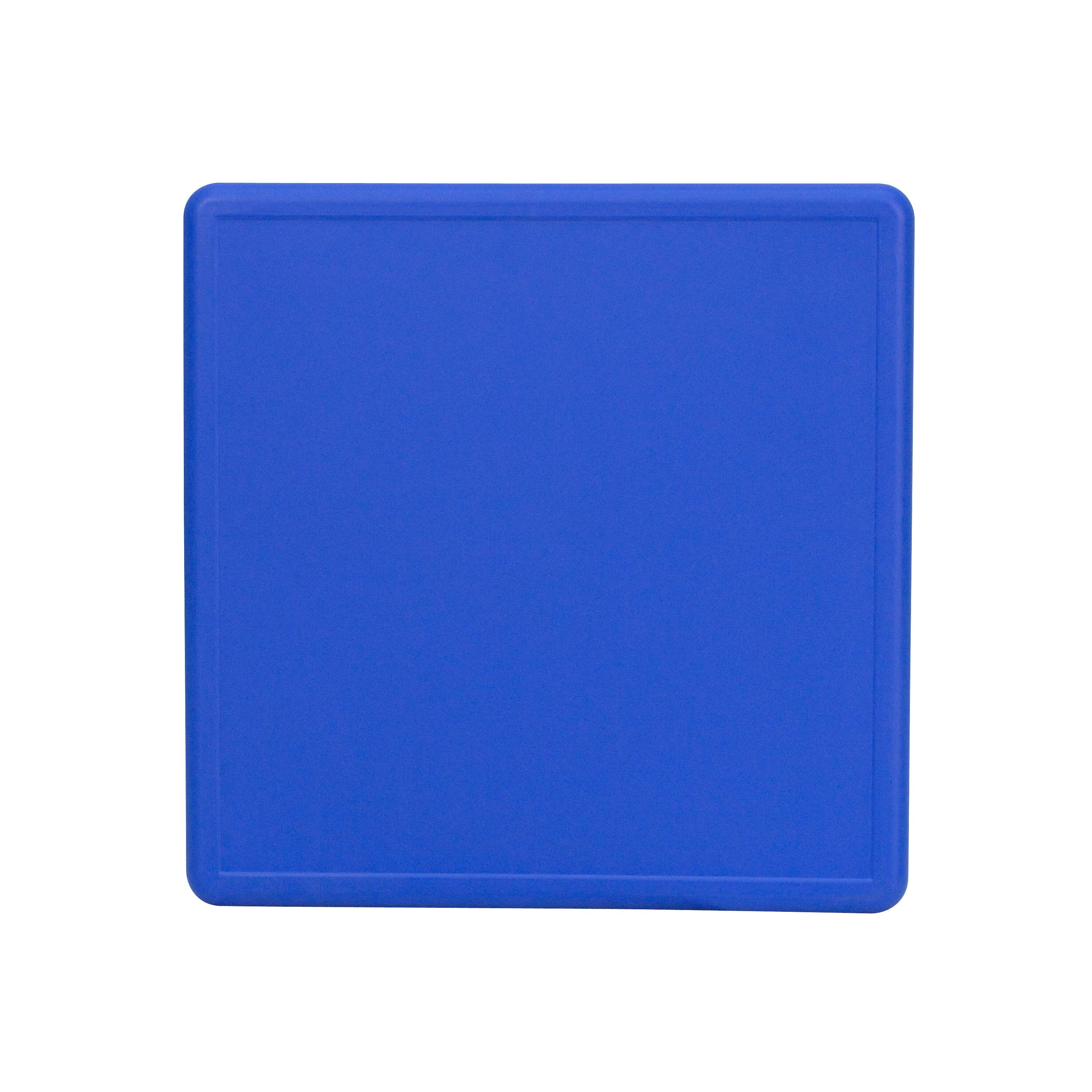 Alt View 5. Emma + Oliver - 24" Square Plastic Height Adjustable Activity Table - Blue.