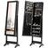 Front. Costway - Jewelry Mirrored Cabinet Armoire Organizer Storage Box w/ Stand Christmas Gift - Black.