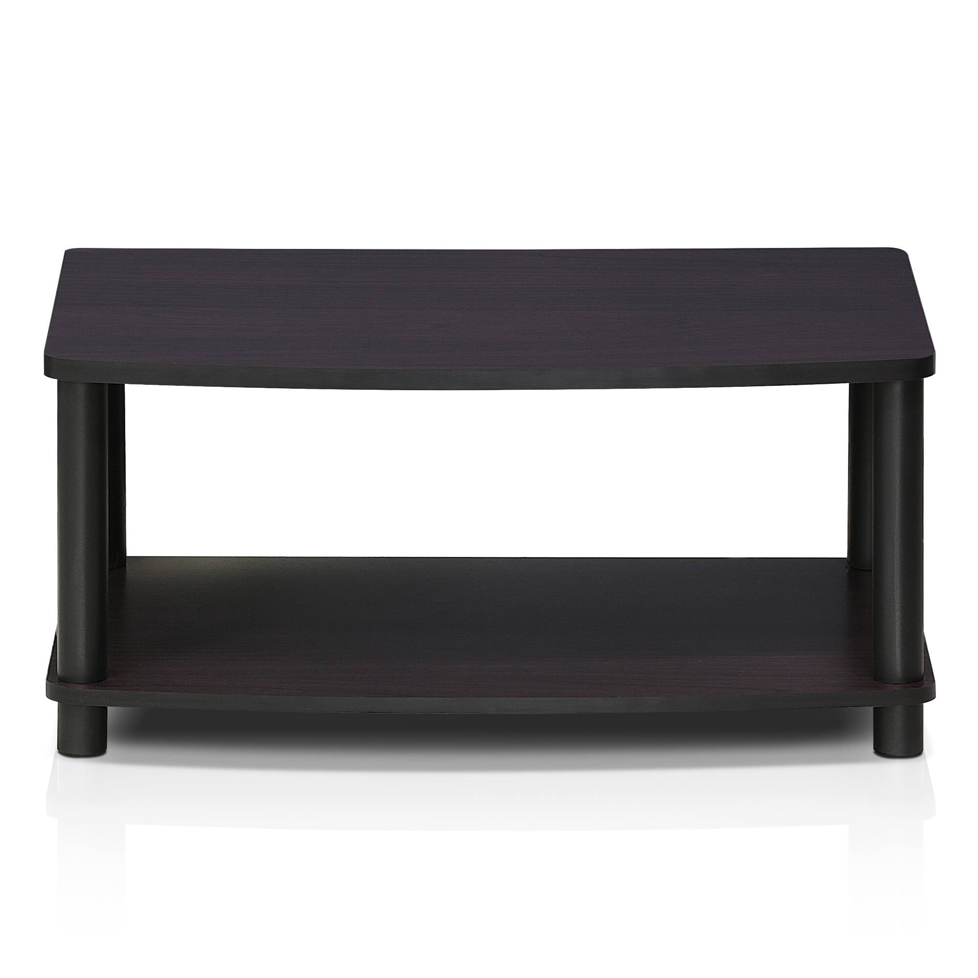 Alt View 3. Furinno - Turn-N-Tube No Tools 2-Tier Elevated TV Stands - Dark Walnut.