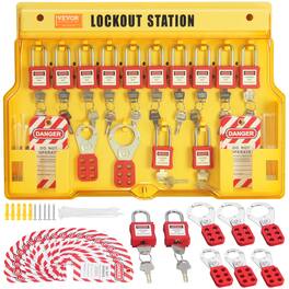 VEVOR - Electrical Lockout Tagout Kit, 60 PCS Safety Lockout Tagout Station Includes Padlocks, Hasps, Tags, Nylon Ties - Red