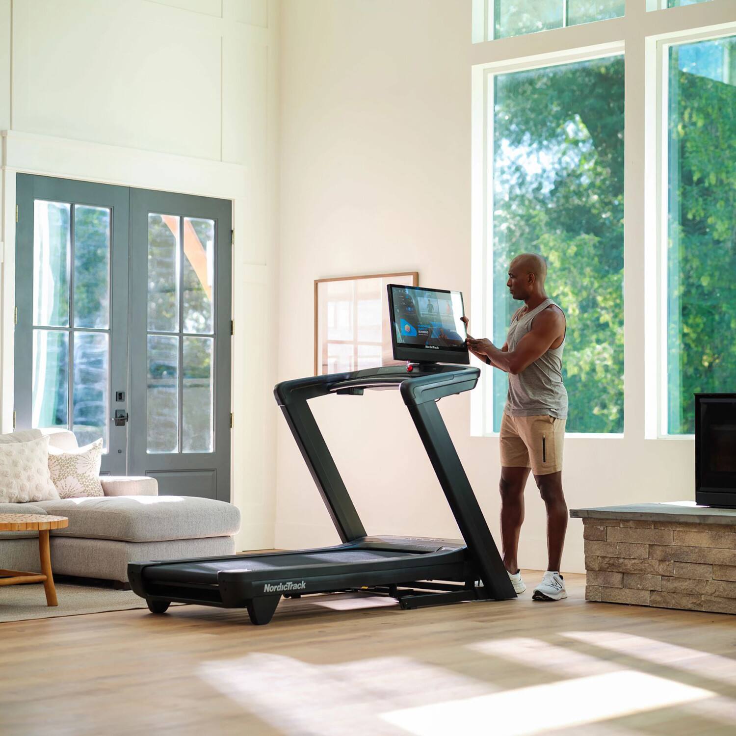 Alt View 8. NordicTrack - NordicTrack Commercial 2450 Treadmill with 24" Pivoting Touchscreen - Black.
