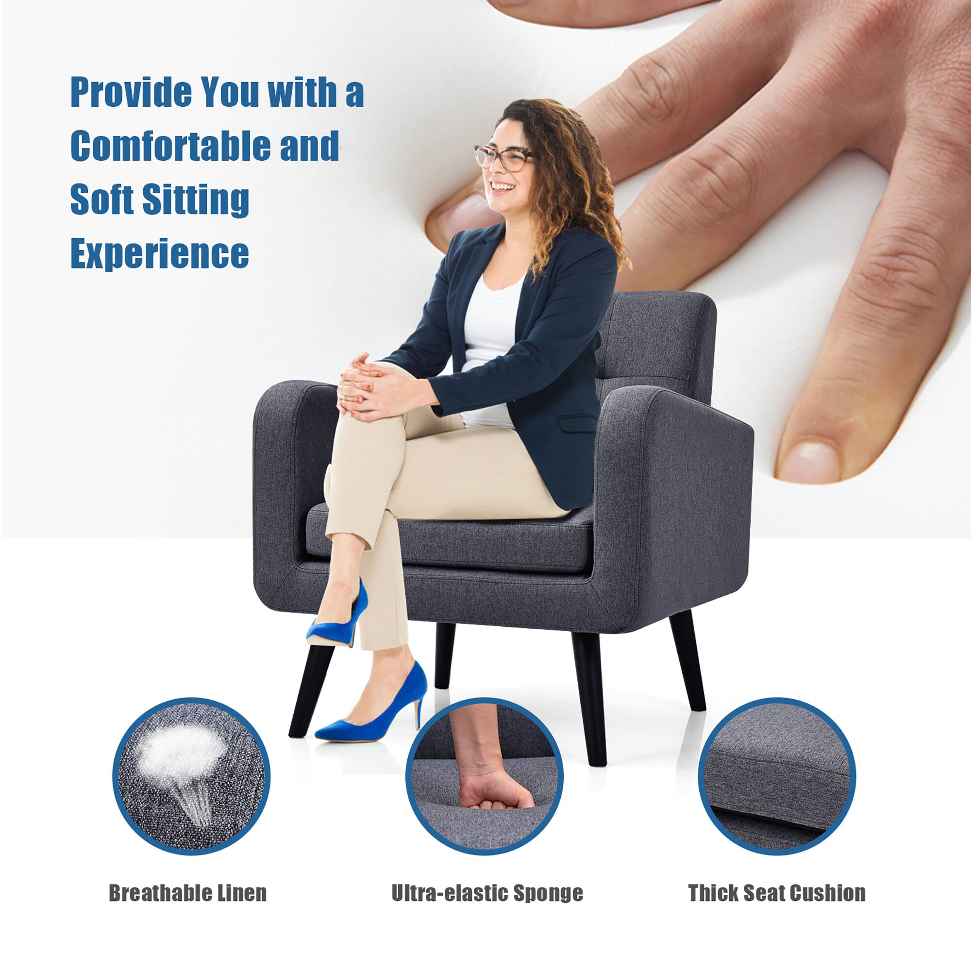 Provide You with a Comfortable and Soft Sitting Experience Breathable Linen Ultra-elastic Sponge Thick Seat Cushion