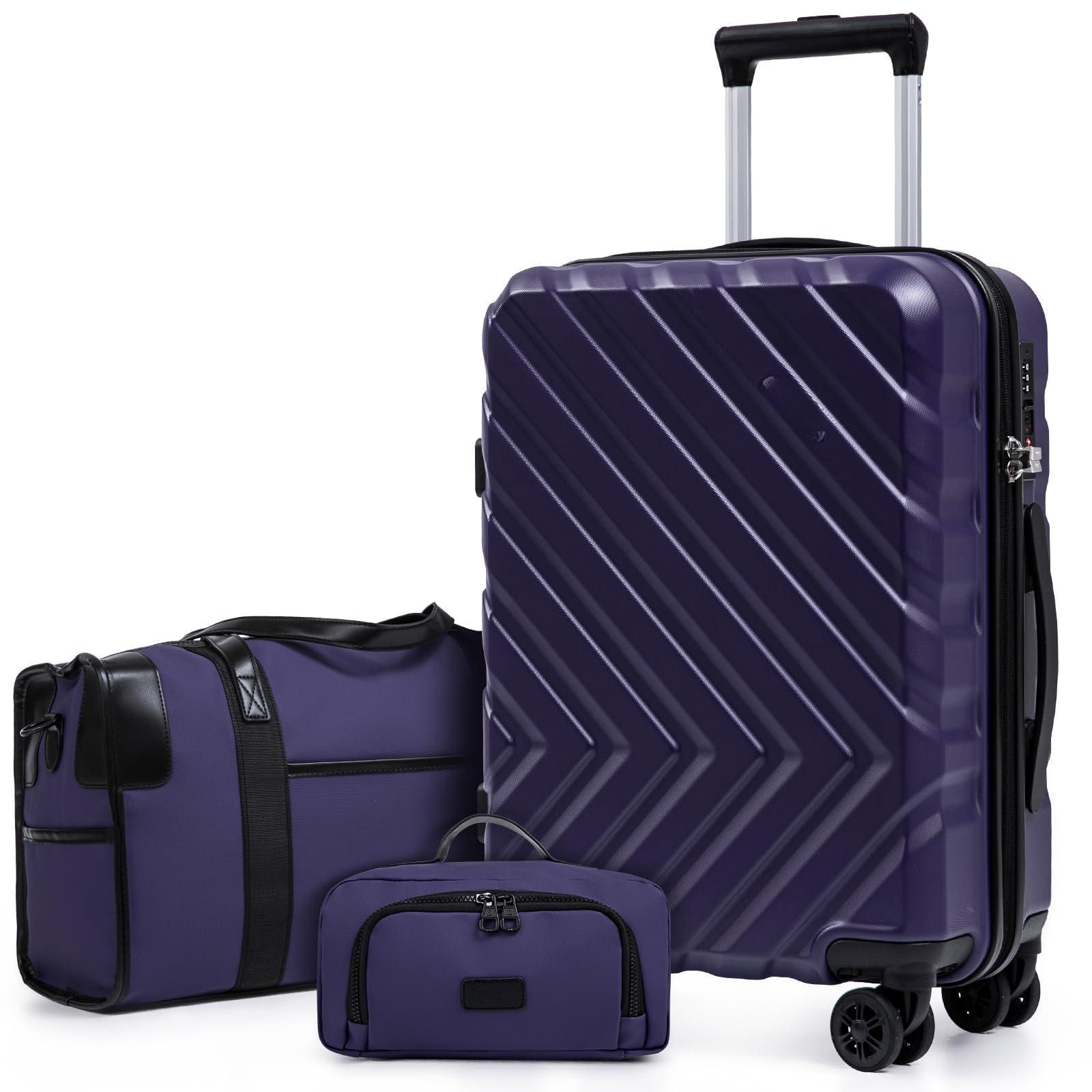 Dapper Styles - Luggage Sets 3 Piece Suitcases include - Violet-3piece