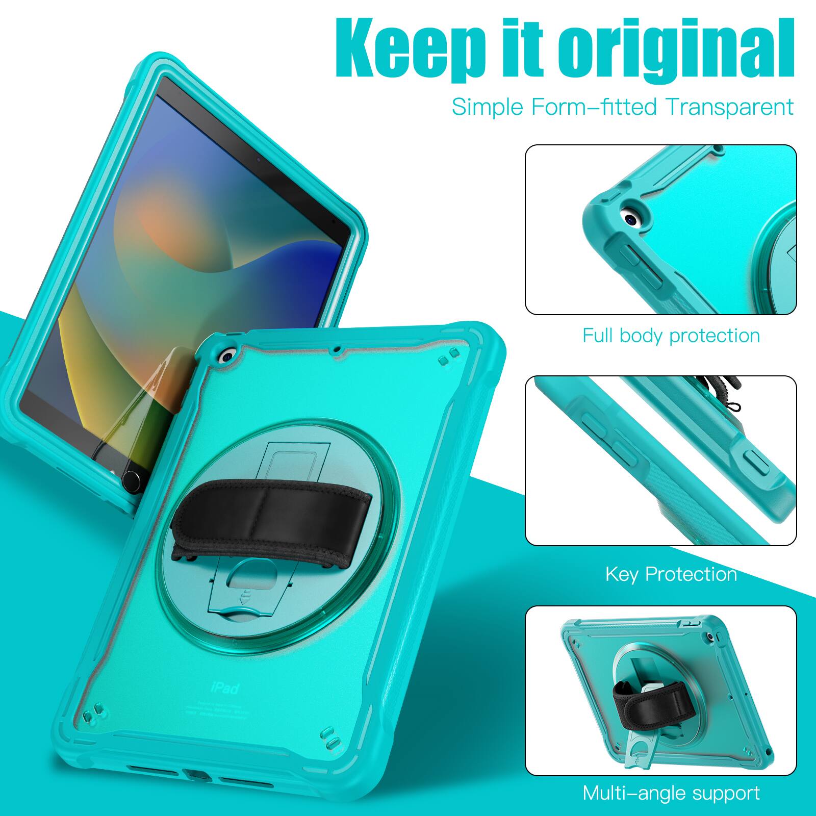 Keep it original  
Simple Form-fitted Transparent  
Full body protection  
Key Protection  
Multi-angle support