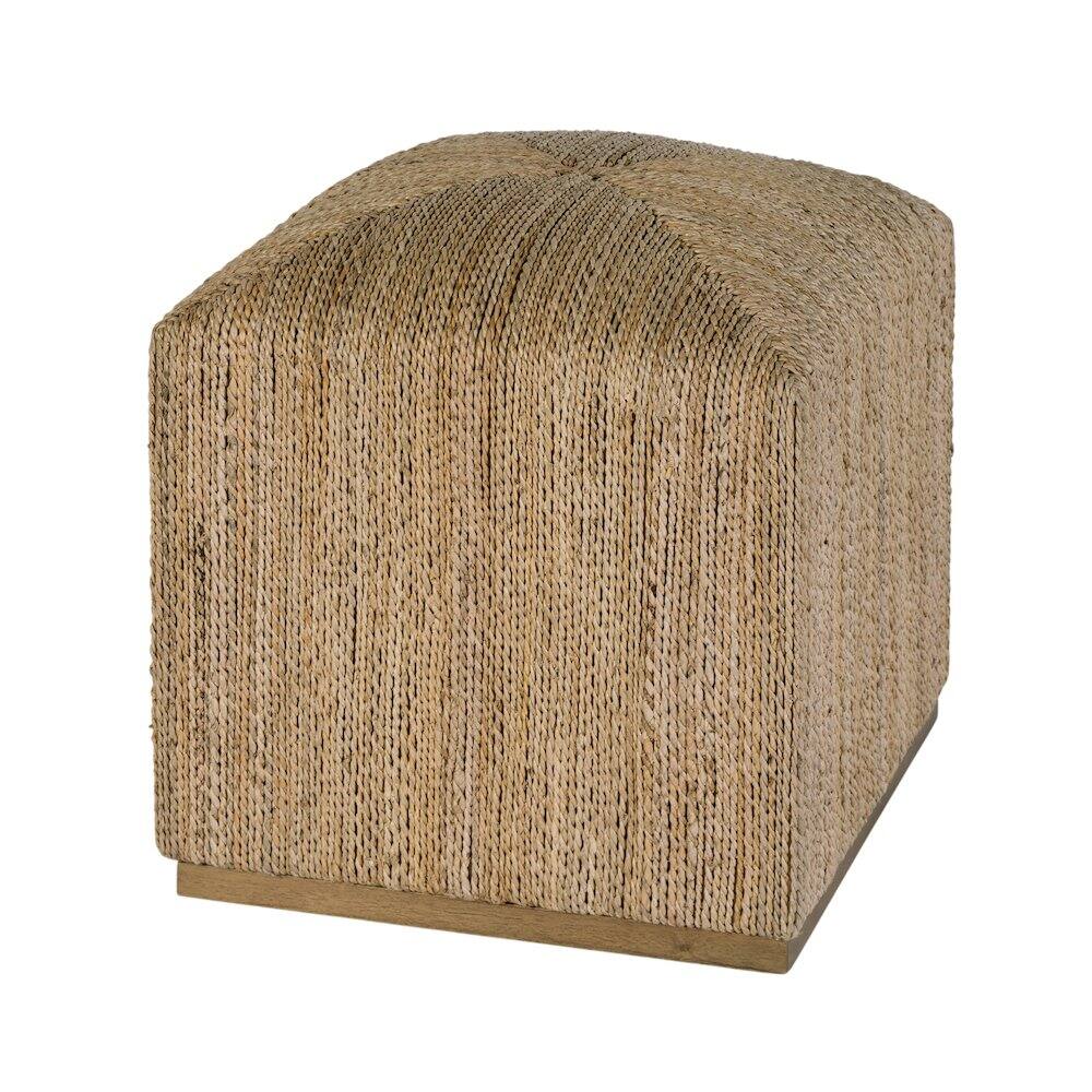 Alt View 2. Butler Specialty - Como 17 in. W Square Banana Leaf Accent Stool - Natural.