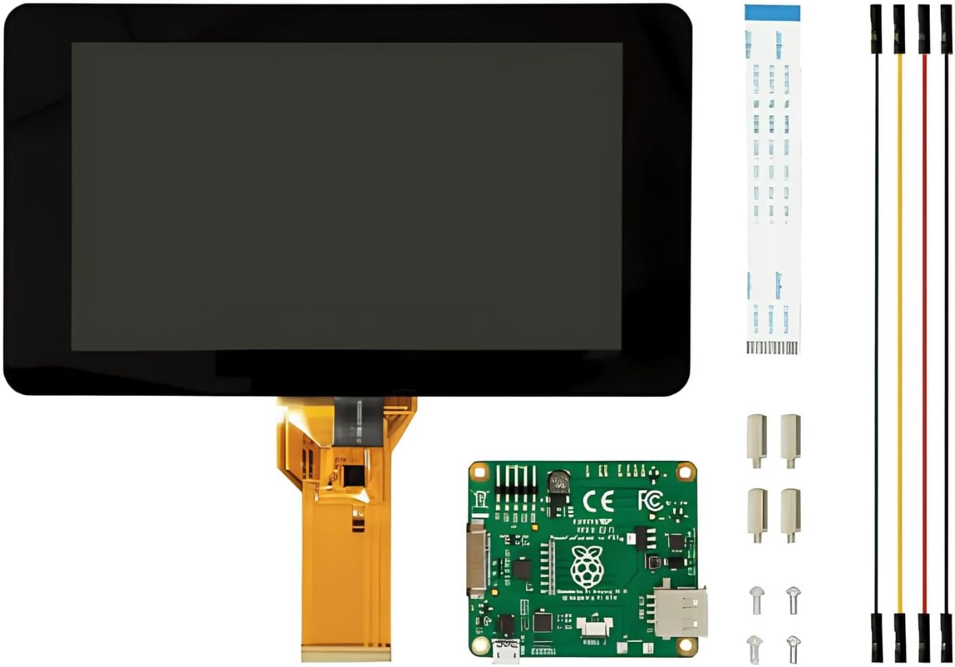 Front. Raspberry Pi - Raspberry Pi SC1227 7-Inch touch display screen for Raspberry Pi single board computers.