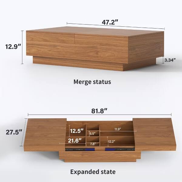 47.2" 12.9" 3.34"  
Merge status  
81.8" 27.5" 12.5" 21.6" 5.5" 7.8" 11.9" 12.2"  
Expanded state