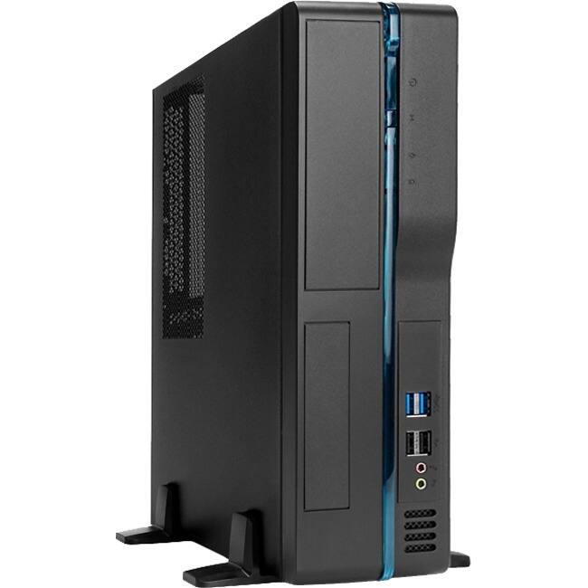 Front. In Win - In Win Computer Case - Ultra Small - Black - 5 x Bay - 1 x 300 W - Power Supply Installed - Micro ATX, Mini ITX - Black.