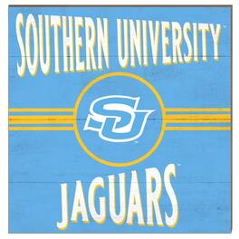 Jardine - Southern University Jaguars 10'' x 10'' Retro Team Sign - Light Blue