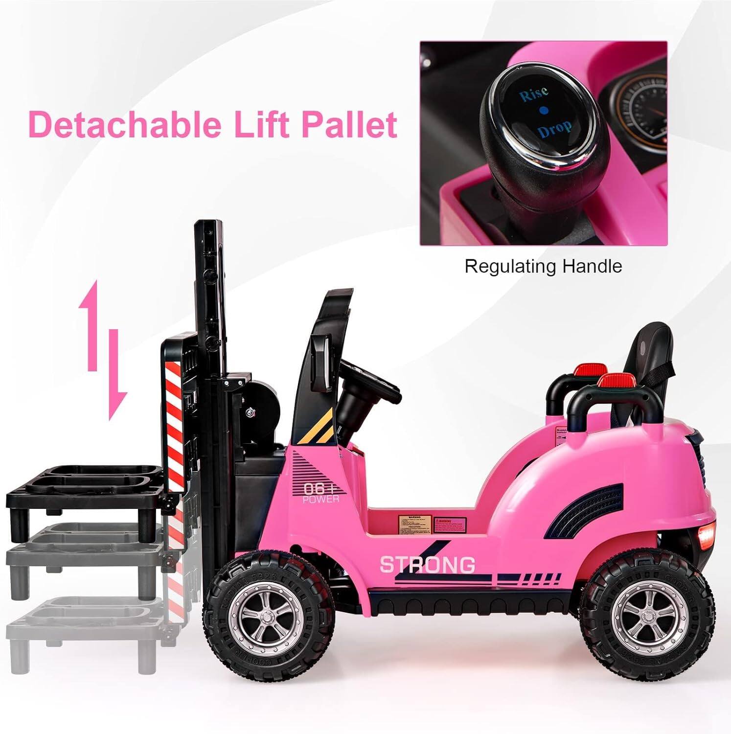 Detachable Lift Pallet  
1  
Regulating Handle  
Rise Drop  
POWER  
STRONG