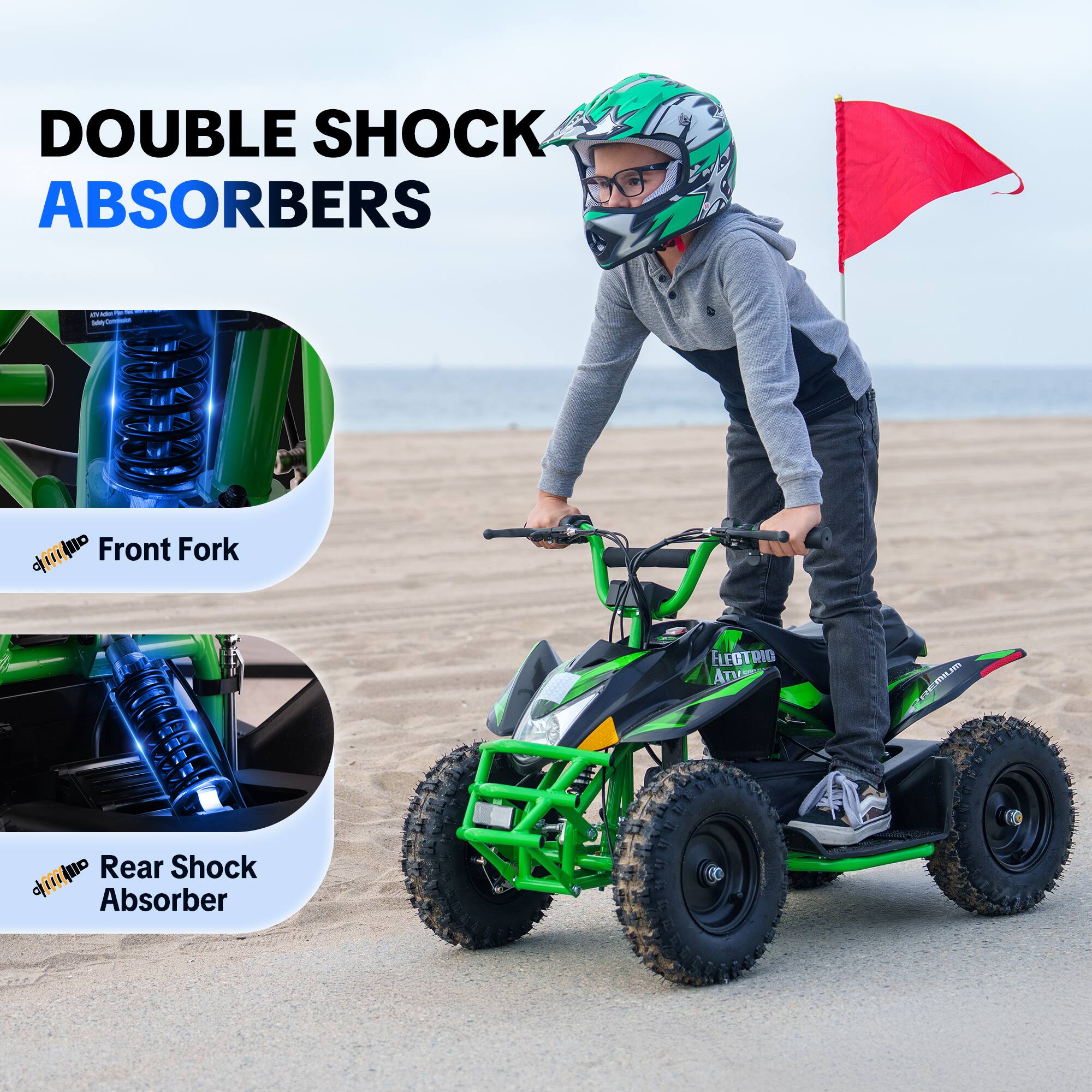 DOUBLE SHOCK ABSORBERS  
Front Fork  
ELECTRIC ATV  
REMIUM  
Rear Shock Absorber