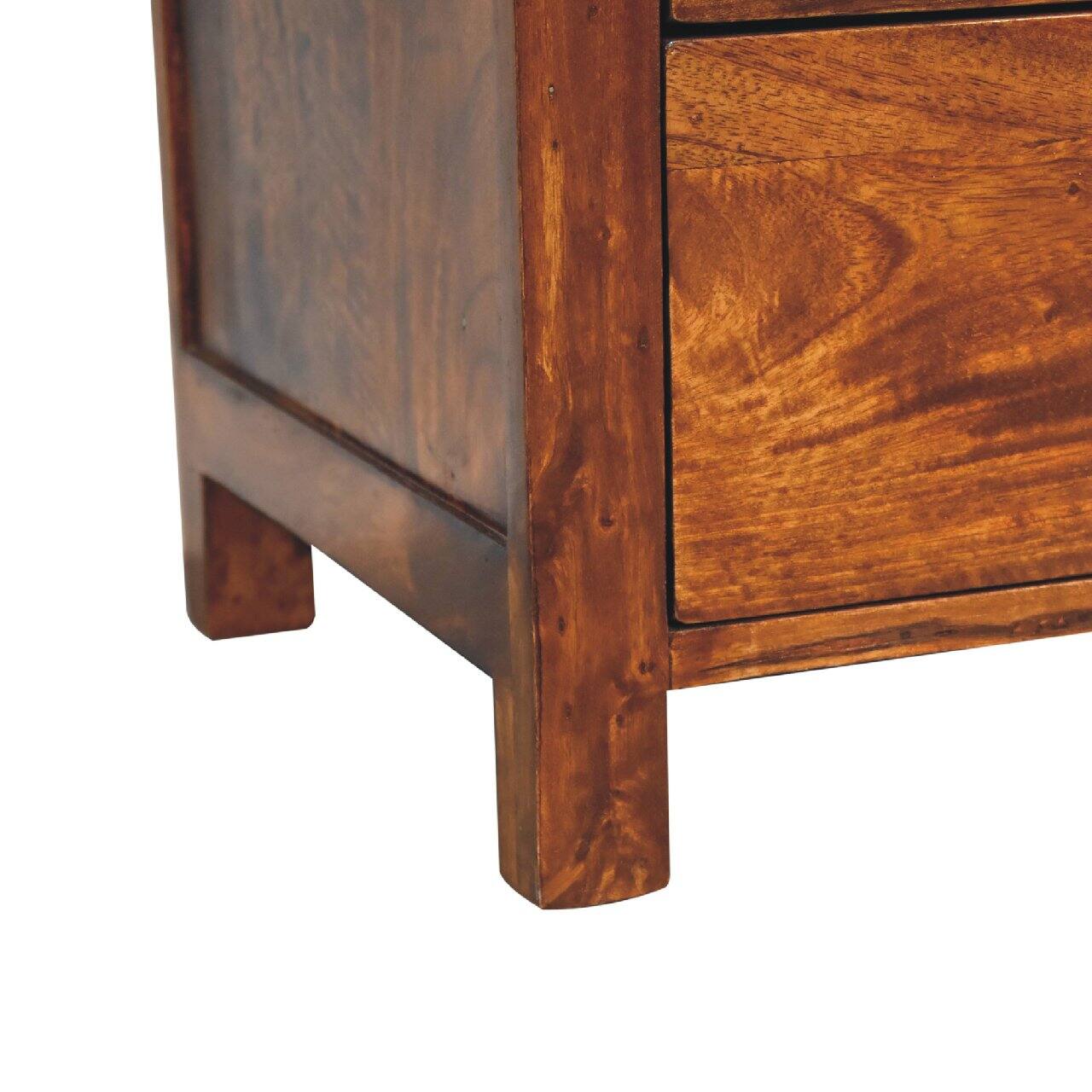 Alt View 4. Artisan Furniture - Artisan Furniture Solid Wood Naya Nightstand, 3 Drawers, Dark Brown - Chestnut.