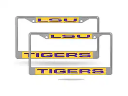 Rico Industries - Louisiana State LSU Tigers Chrome Laser License Plate Frame - Set of 2 Frames - Multi