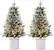 Front. GARVEE - 2 Pack 3FT Prelit Christmas Tree Flocked Snow 78 Warm White LED Lights 8 Lighting Modes with Vintage Potted Base - green.