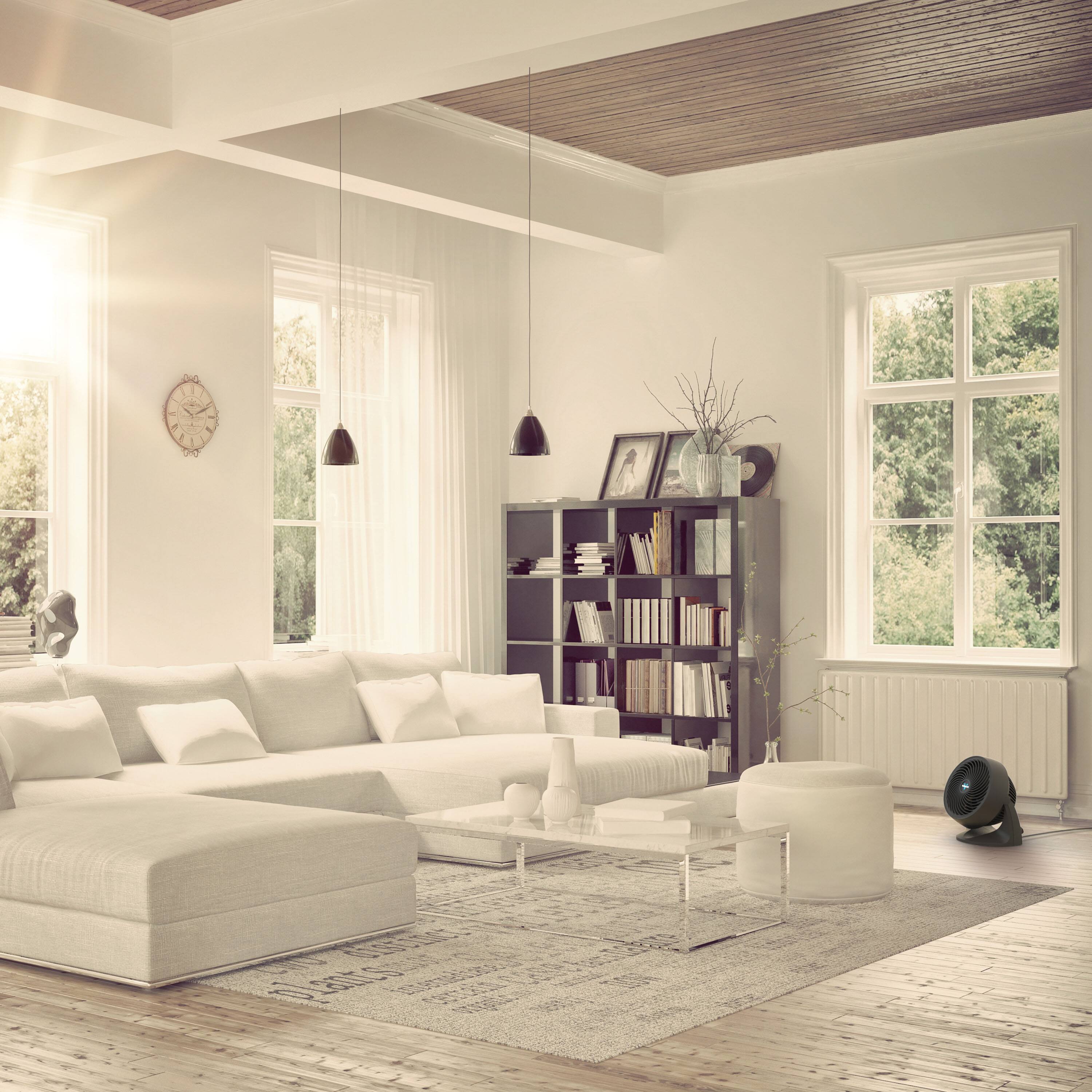 Angle. Vornado - 633 Mid-Size 9 in. Whole Room Air Circulator Fan - Black.