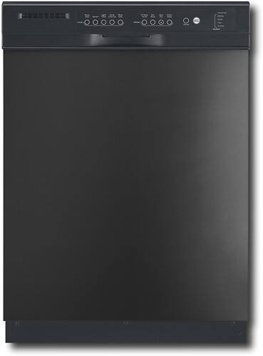 Front Standard. KitchenAid - Classic Console P Series 24" Tall Tub Built-In Dishwasher - Black.
