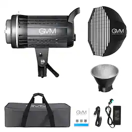 GVM - G200D 200W Bi-Color LED Video 3200K-5600K COB Spotlight Kit