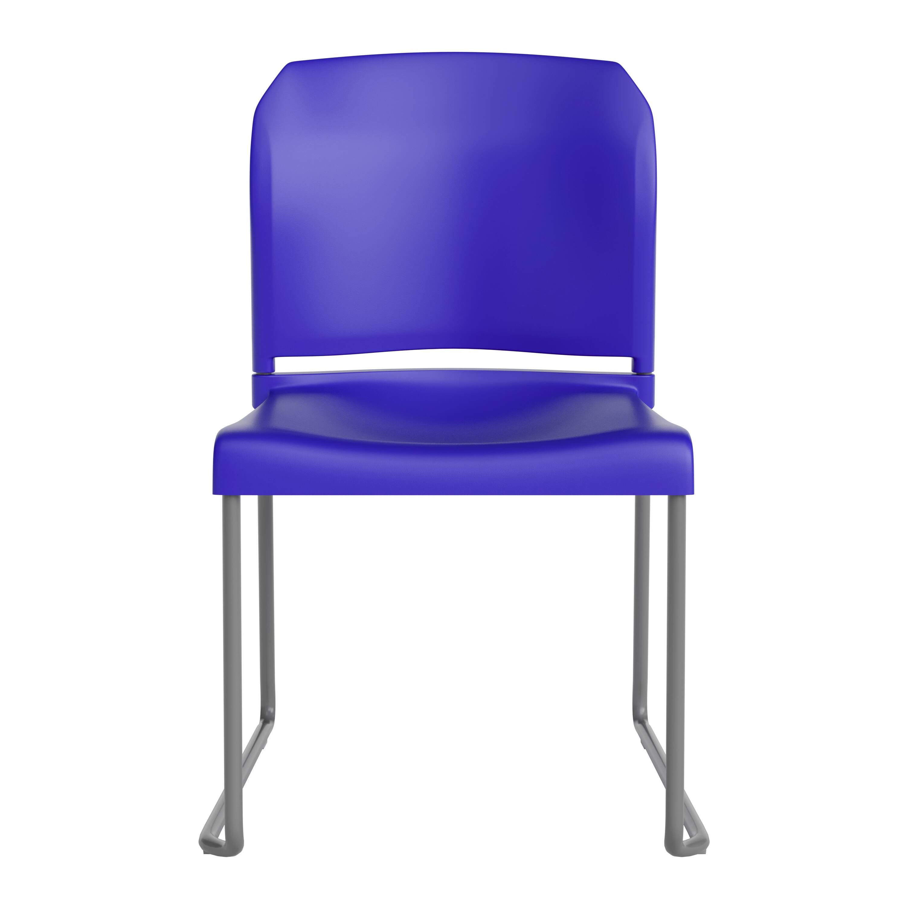 Alt View 9. Emma + Oliver - Home and Office Guest Chair Full Back Contoured Sled Base Stack Chair - Blue.