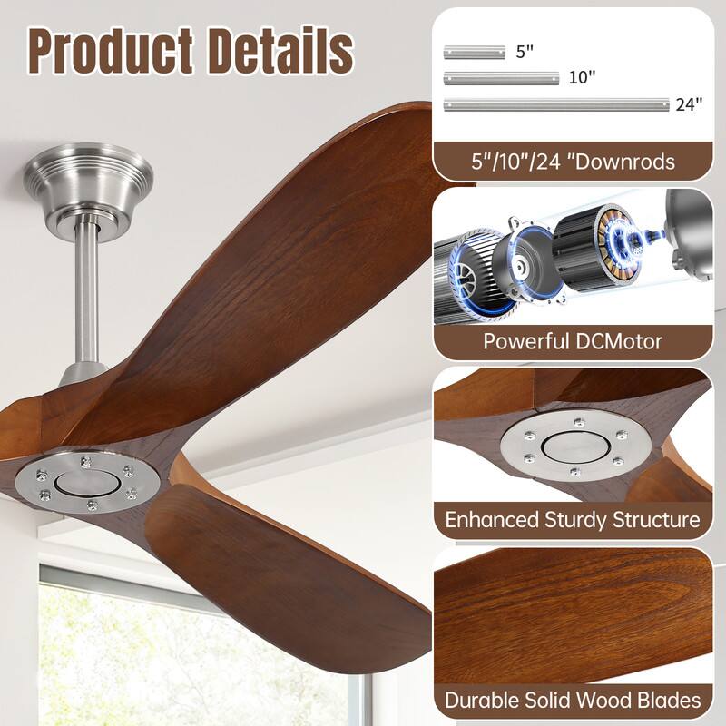 Product Details

- 5" 10" 24" Downrods
- Powerful DC Motor
- Enhanced Sturdy Structure
- Durable Solid Wood Blades