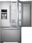 Front. Samsung - 23 Cu. Ft. Counter Depth 3-Door Refrigerator with Food ShowCase - Stainless Steel.