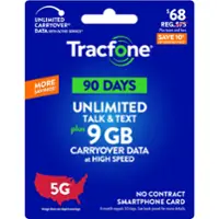 Tracfone - $68 Unlimited Talk and Text, 9GB of Data / 90 Days (Smartphone Only) [Digital] - Front_Zoom