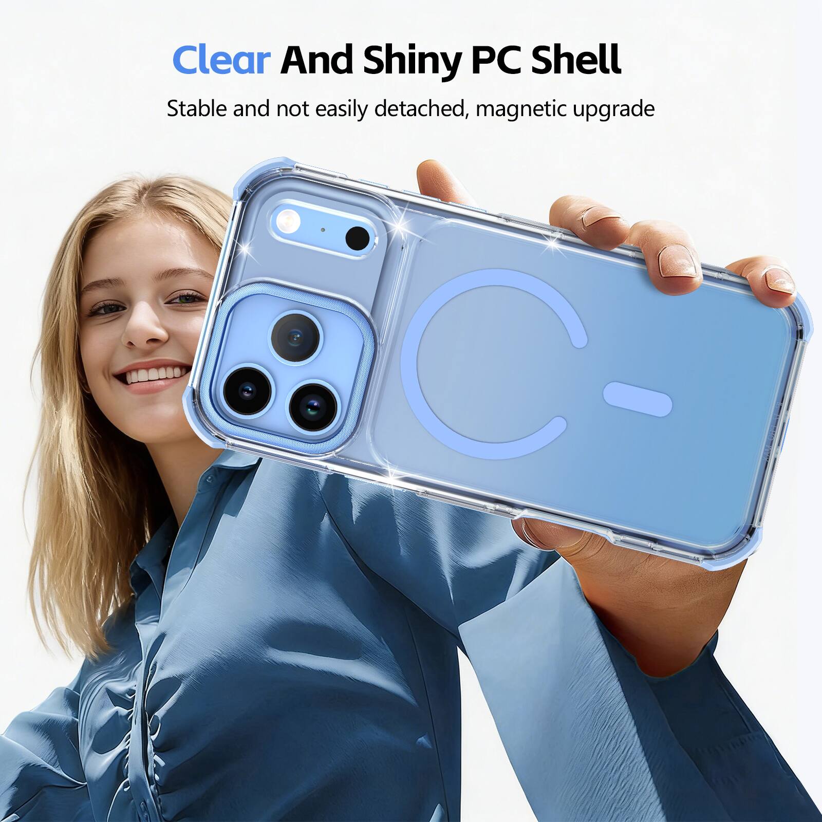Clear And Shiny PC Shell  
Stable and not easily detached, magnetic upgrade