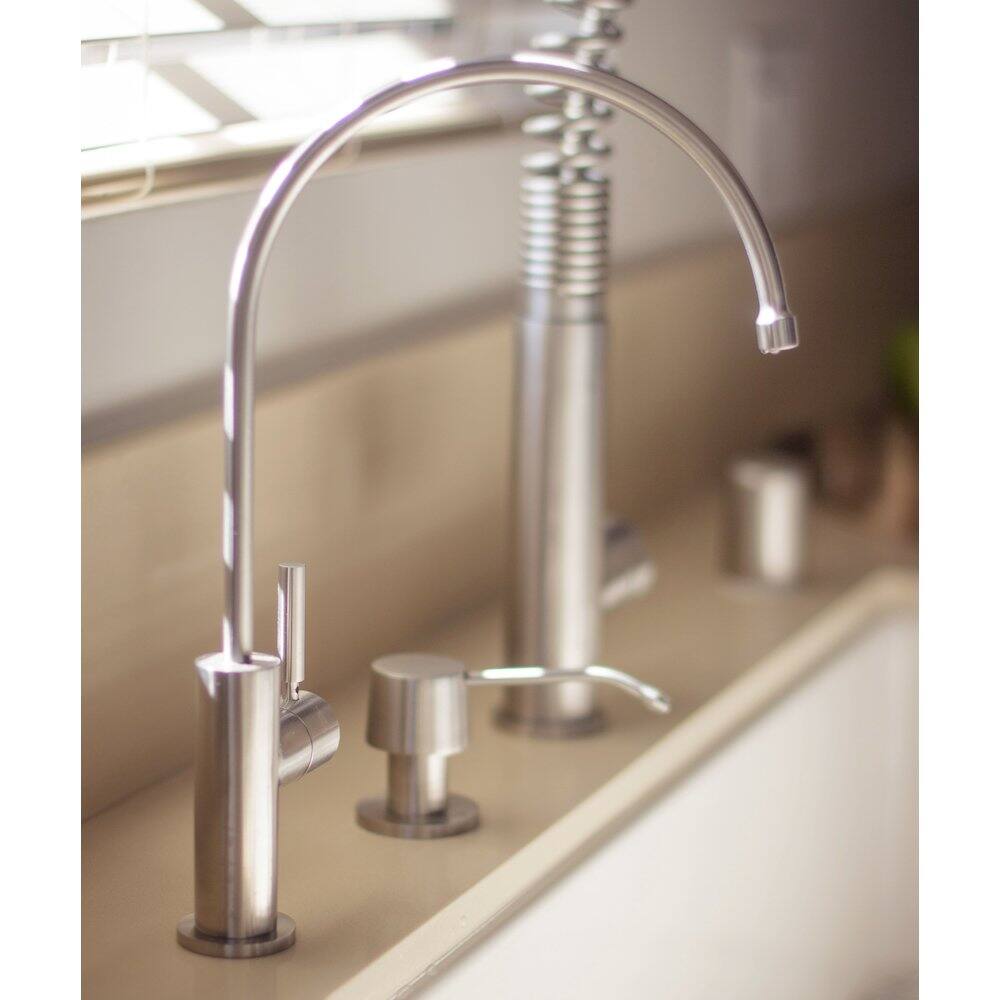Back. Alfi - Solid Brushed Stainless Steel Drinking Water Dispenser - Steel.