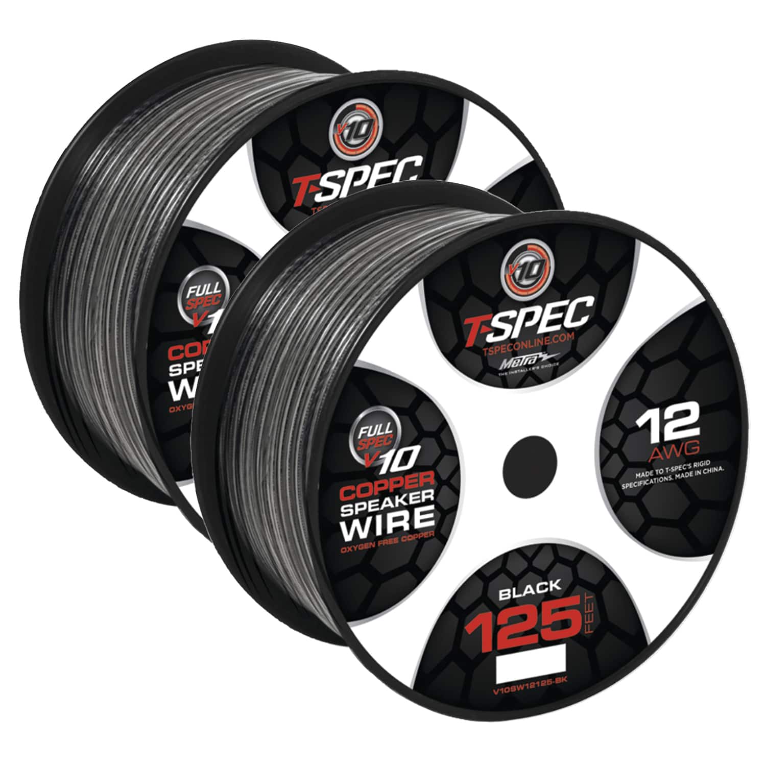 T-Spec - V10sw12125-bk V10 Series 12-gauge Speaker Wire, 125 Ft - Black