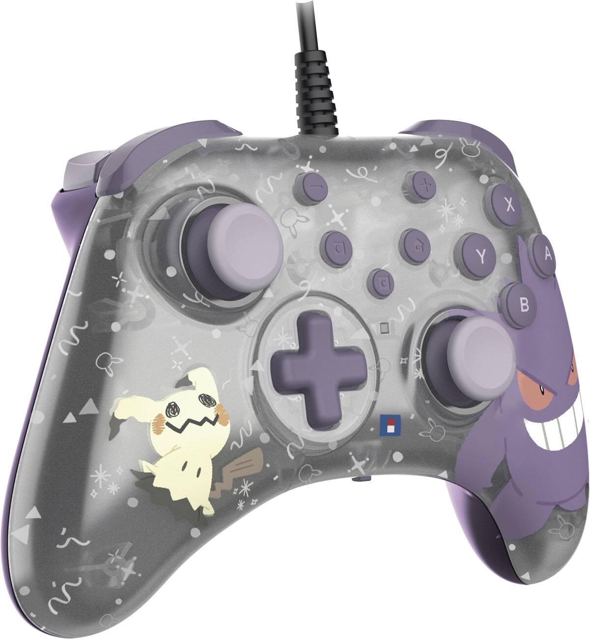 Back. Hori - HORIPAD Turbo (Gengar & Mimikyu) Wired Controller for Nintendo Switch 2 - Gray.