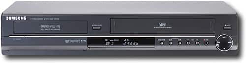 Front Standard. Samsung - Multiformat DVD-R/-R DL/+R/+R DL/RAM Recorder and VCR Combo.