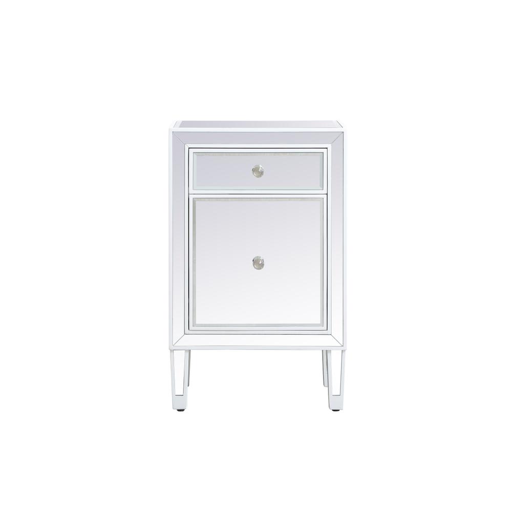 Alt View 8. Elegant Decor - 18 inch mirrored end table in white - White.