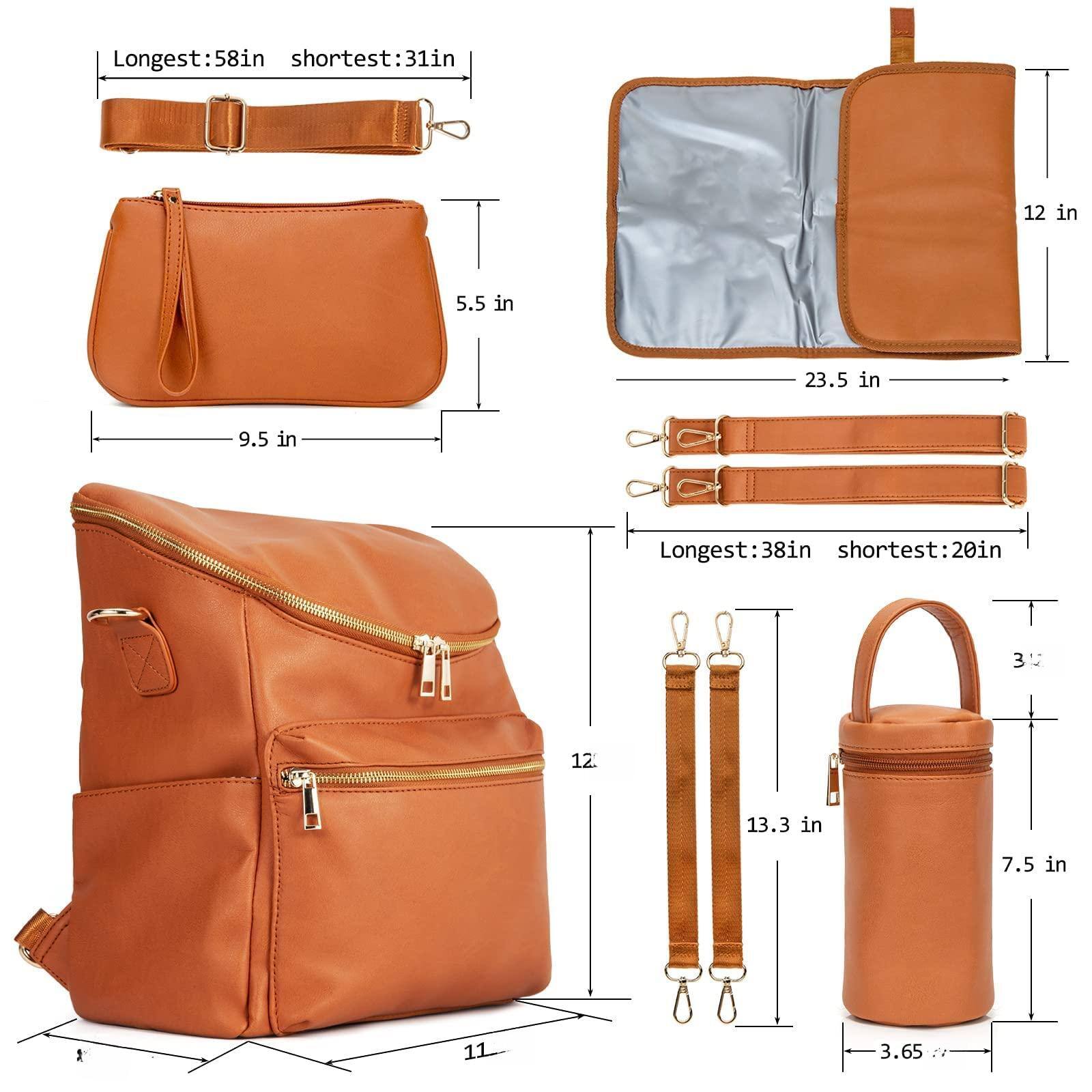 Western Cowhide Leather Diaper Backpack - Cow Print Baby Bag For Moms With Multiple Pockets