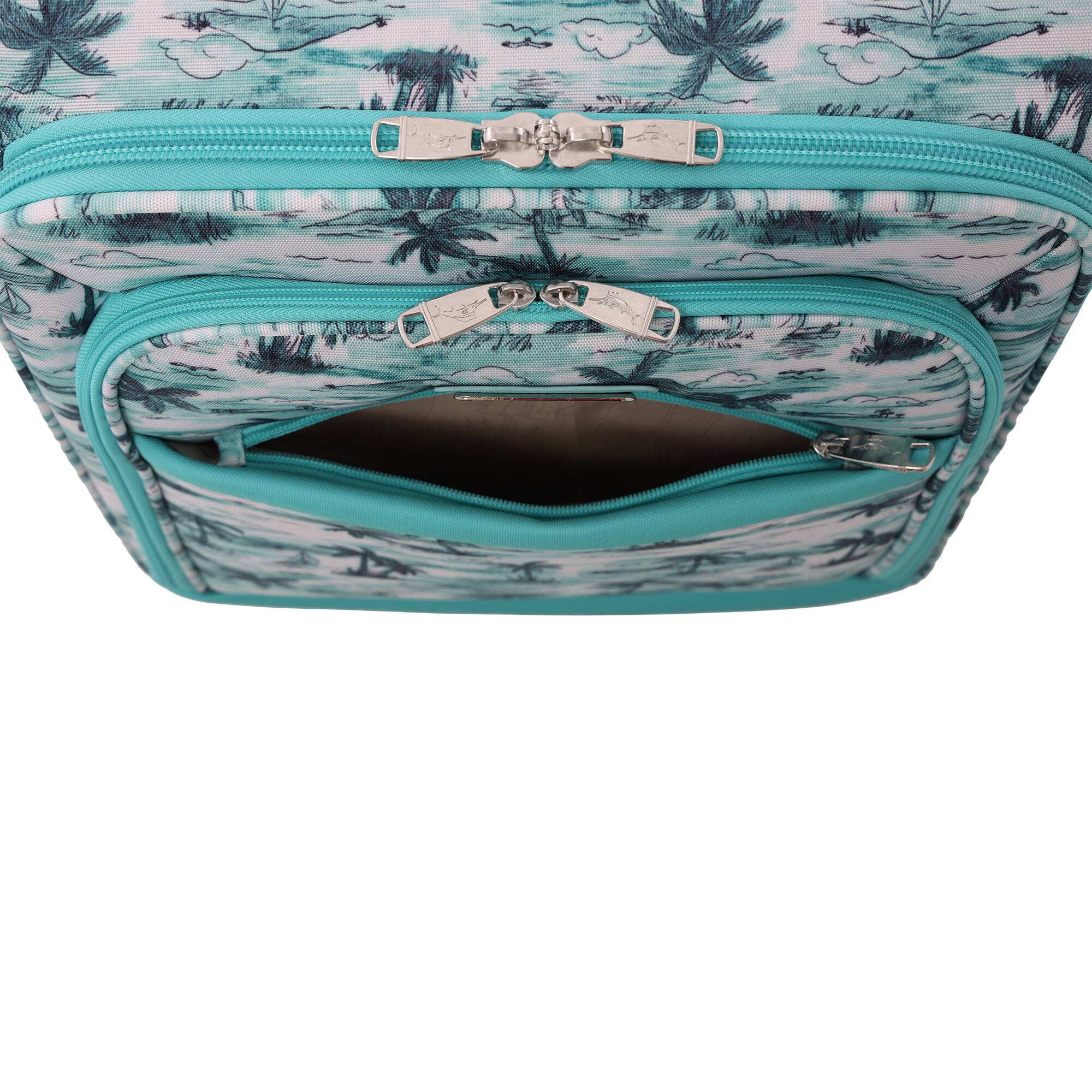 Alt View 8. Tommy Bahama - Palm Print 21.5" Expandable Softside Carry-On Spinner - Aqua.
