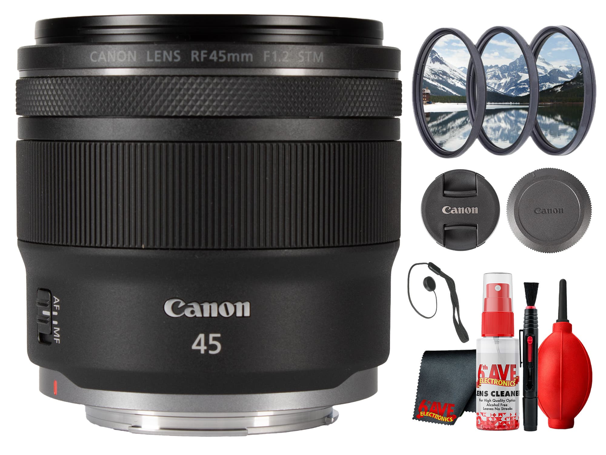 Canon - 45mm f/1.2 STM Lens RF Mount Bundle + More - Black