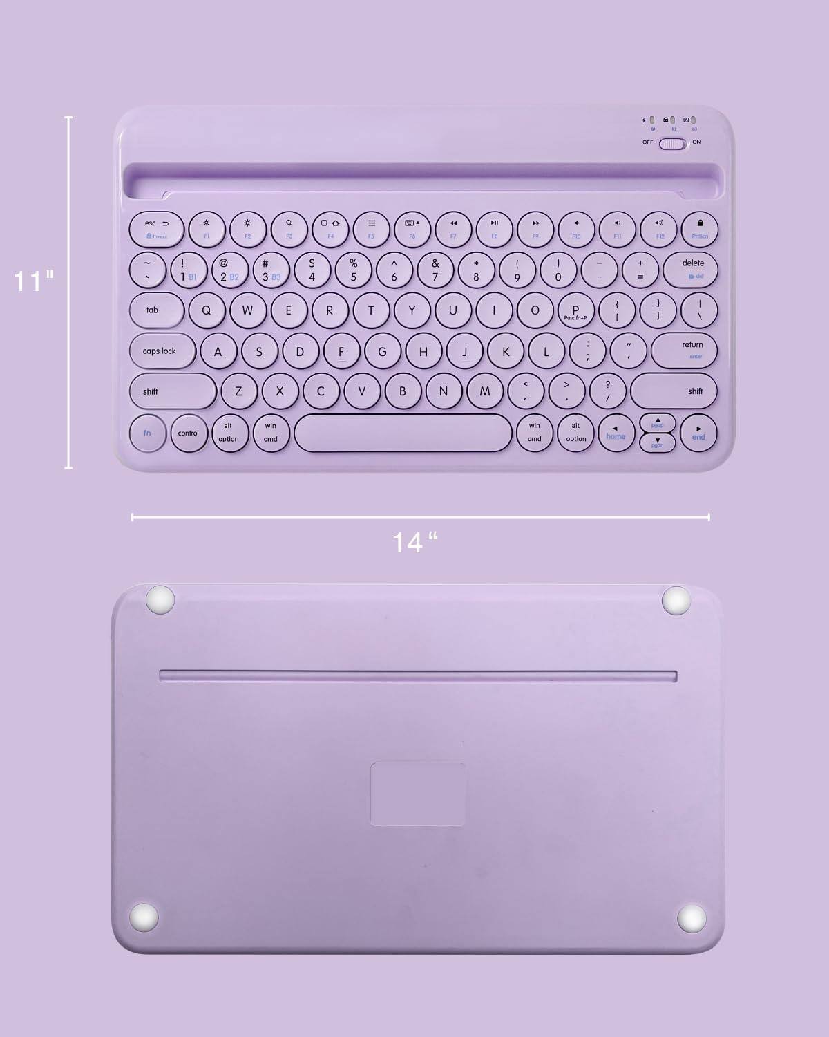 Sure, here is the corrected and grouped text from the image:

---

**Keyboard Layout:**

- esc
- F1 F2 F3 F4 F5 F6 F7 F8 F9 F10 F11 F12
- 1 ! 2 @ 3 # 4 $ 5 % 6 ^ 7 & 8 * 9 ( 0 ) - _ = + \
- tab Q W E R T Y U I O P [ { ] } | \
- caps lock A S D F G H J K L ; : ' " return
- shift Z X C V B N M , < . > ? / shift
- fn control option cmd win alt option cmd
- delete
- page up page down
- home end

**Dimensions:**

- 11" (height)
- 14" (width)

---