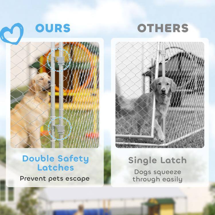 OURS  
Double Safety Latches  
Prevent pets escape  

OTHERS  
Single Latch  
Dogs squeeze through easily