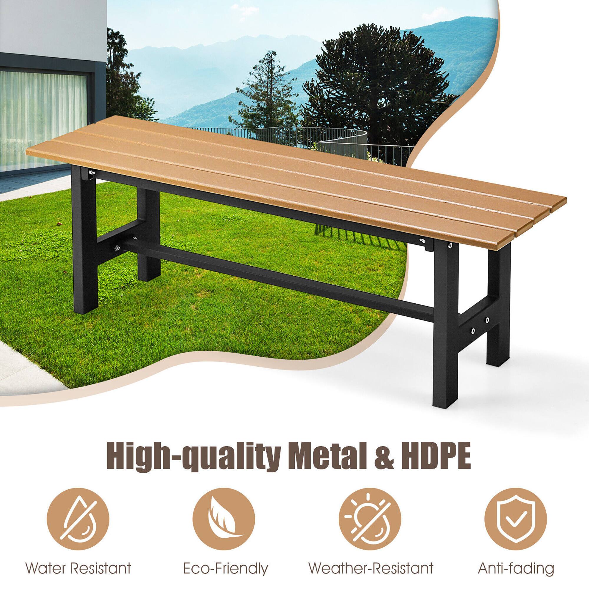 High-quality Metal & HDPE
Water Resistant
Eco-Friendly
Weather-Resistant
Anti-fading
