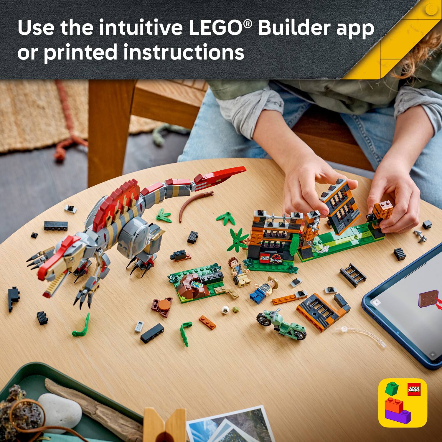 Use the intuitive LEGO® Builder app or printed instructions