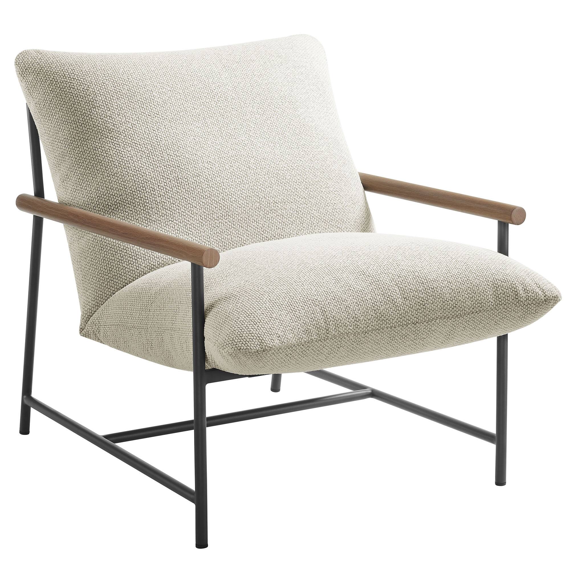 Alt View 3. Modway - Raya Outdoor Patio Boucle Lounge Chair and Ottoman by Modway - Ivory.