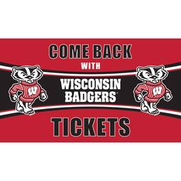 Evergreen Enterprises - Wisconsin Badgers 28" x 16" Come Back With Tickets Door Mat - Multicolor