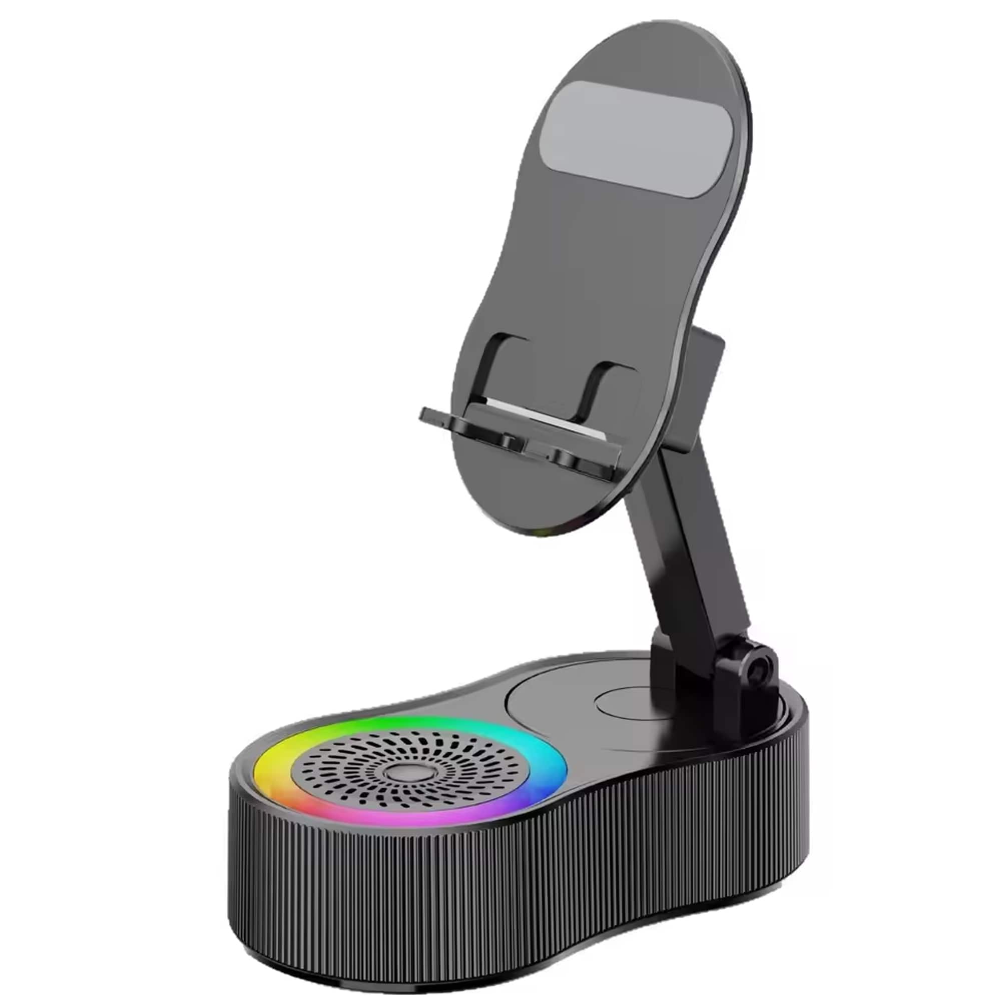 YONWAY - Smart Induction Speaker Mobile Phone Holder, Portable Power Bank, Mini Ambient Light Soundbox for Phones and Tablets