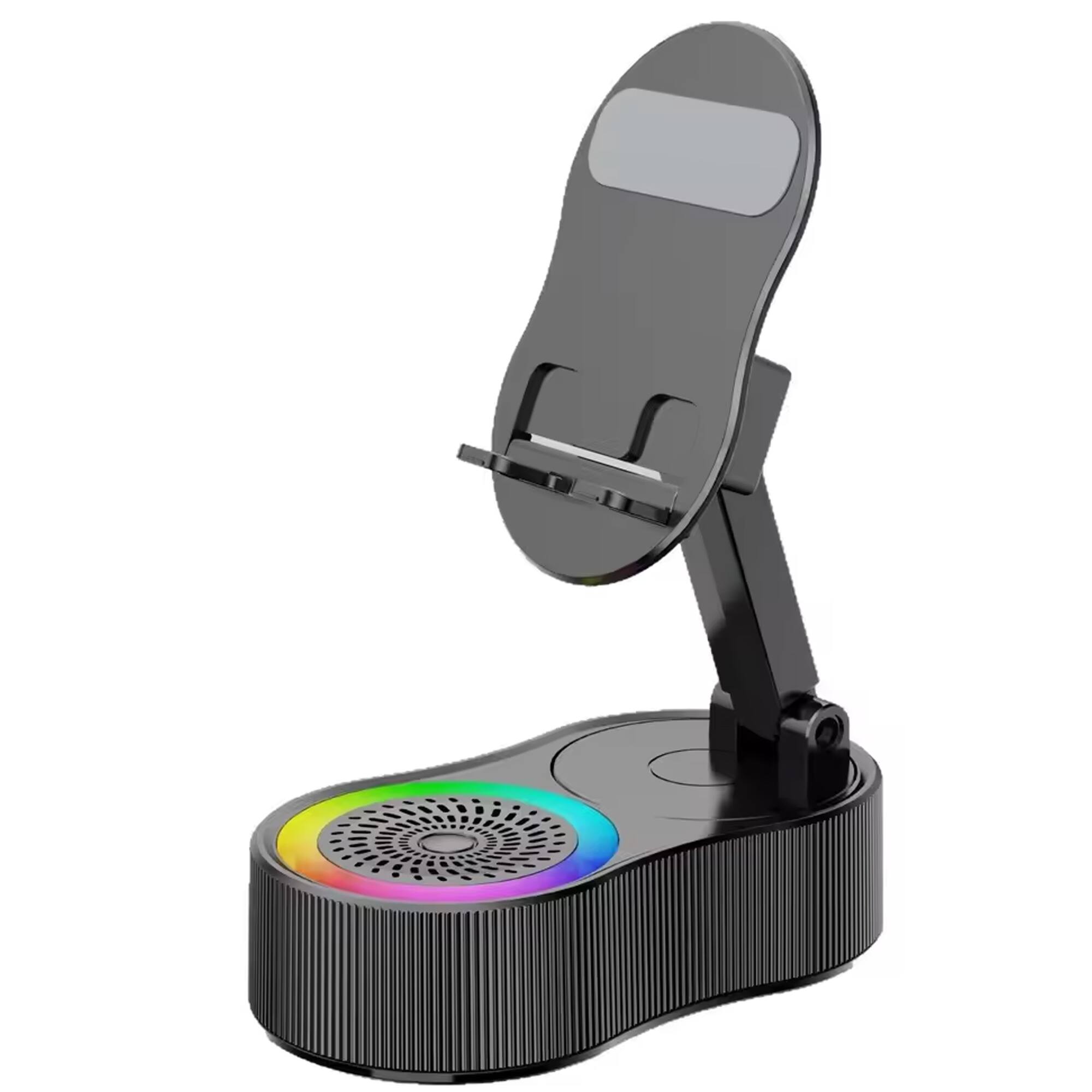 Front. YONWAY - Smart Induction Speaker Mobile Phone Holder, Portable Power Bank, Mini Ambient Light Soundbox for Phones and Tablets.