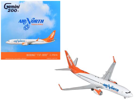 Gemini 200 AIR NORTH Yukon's Airline Yukon AID NORTH BOEING 737-800 C-FNYA 1:200 SCALE DIE-CAST MODEL AIRCRAFT ITEM NO. G2ANT1491
