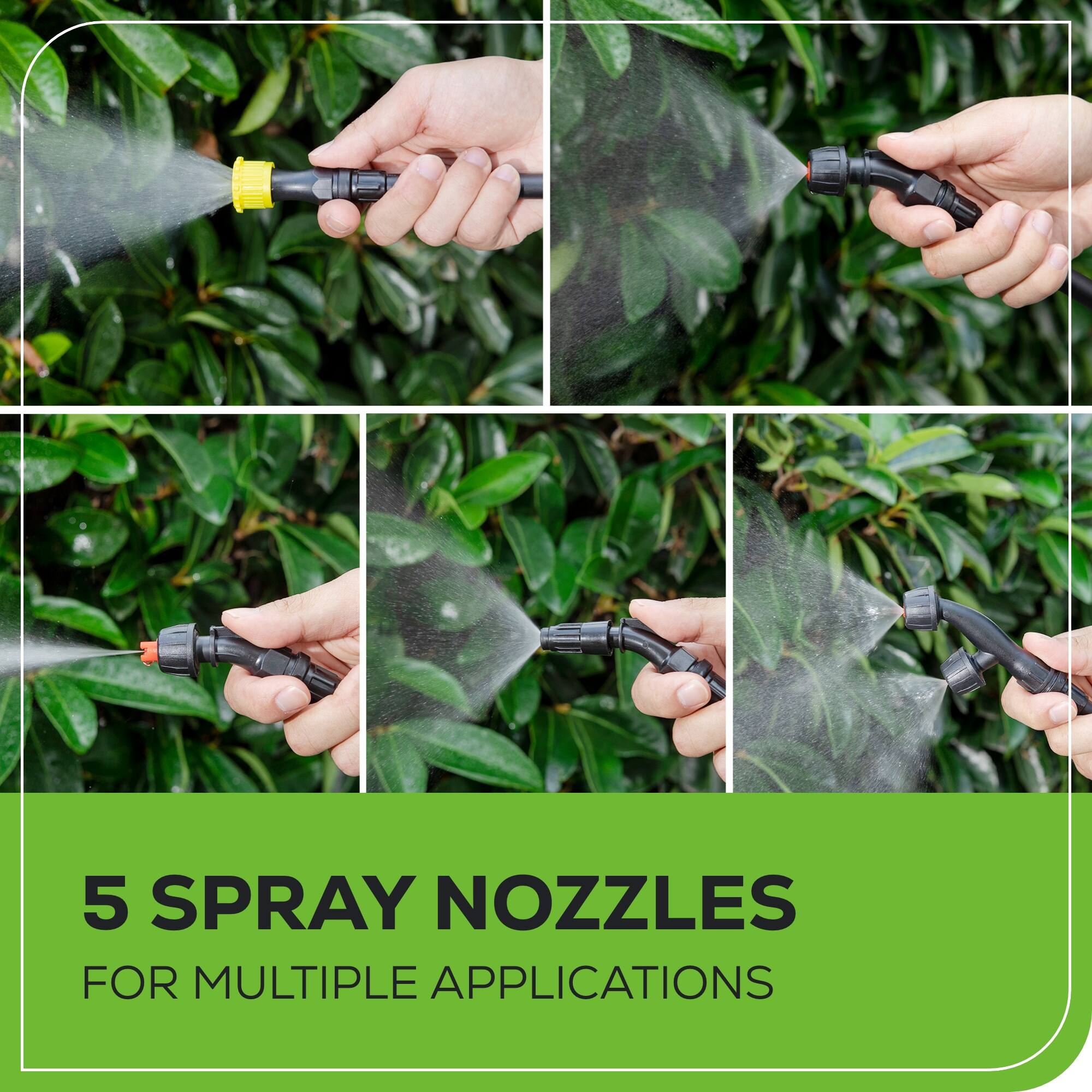 5 SPRAY NOZZLES FOR MULTIPLE APPLICATIONS