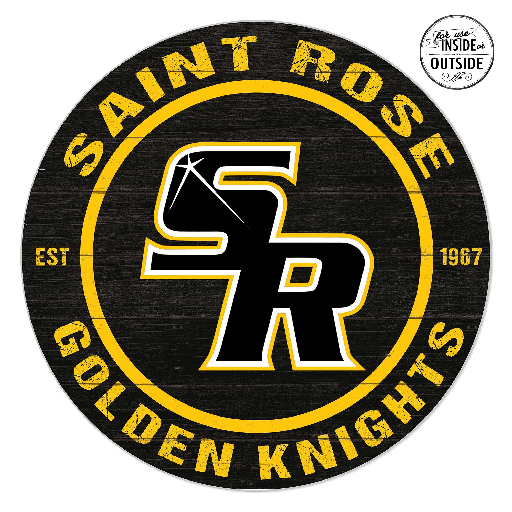 Jardine - Saint Rose Golden Knights 20'' x 20'' Indoor/Outdoor Circle Sign - Black