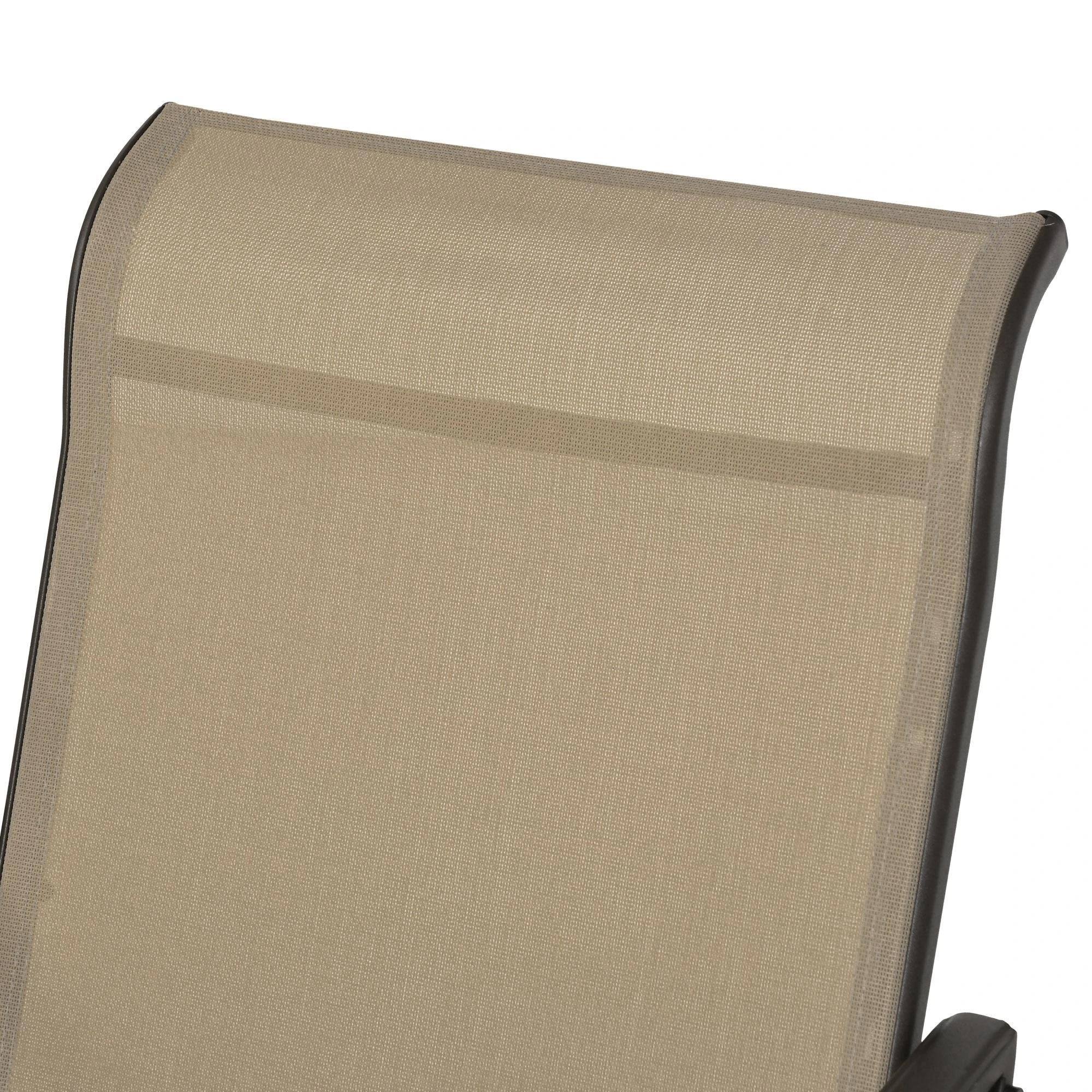 Alt View 1. Resenkos - Resenkos 3-Piece Patio Glider Set, Steel Frame, Tempered Glass Table, Garden Bistro, Backyard Seating, Beige - Beige.