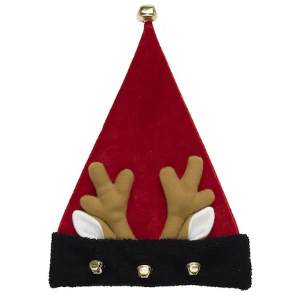 Front. Dyno - Dyno 17 in. Antler Ears Santa Hat 1 pk (Case of 12) - Multicolored.