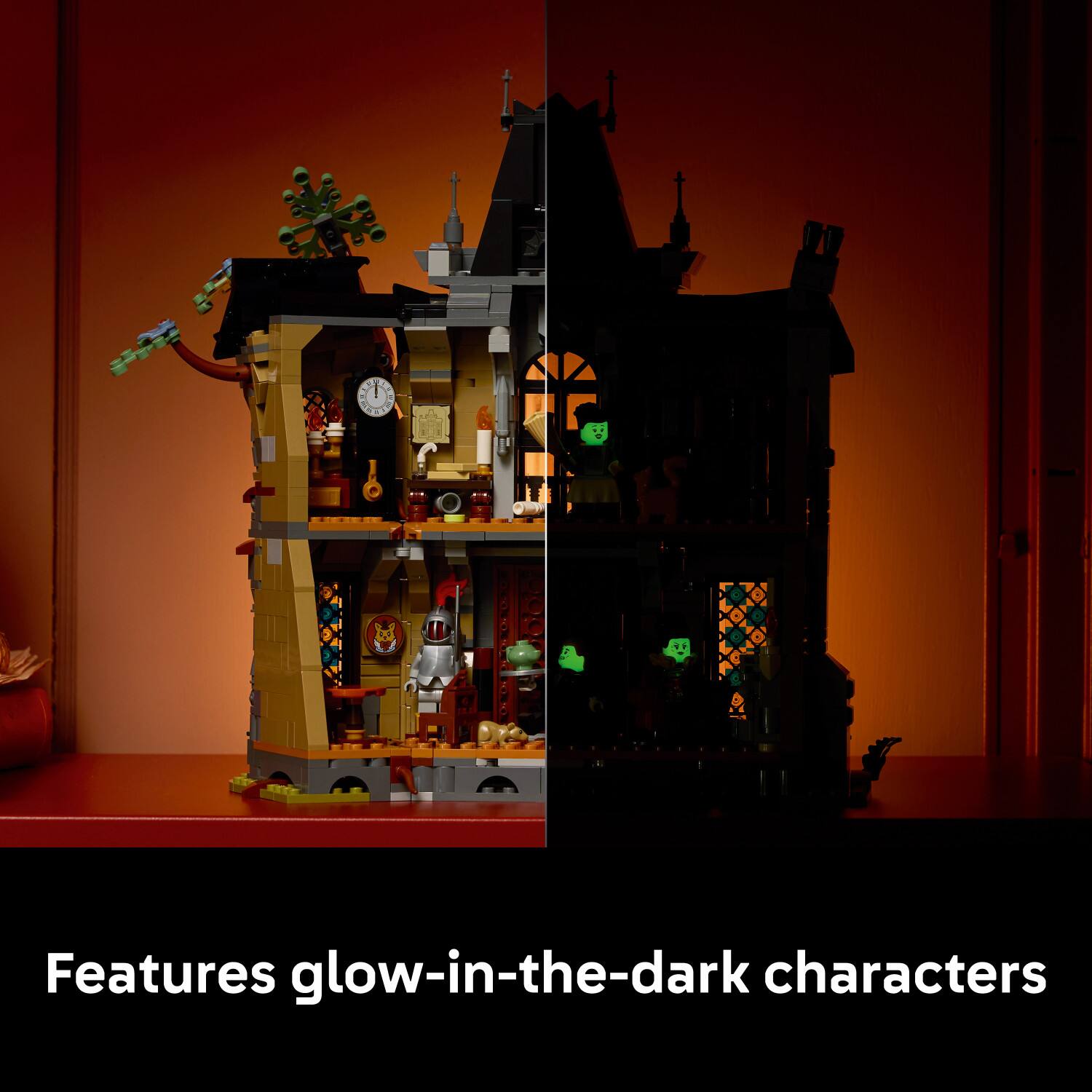 Features glow-in-the-dark characters