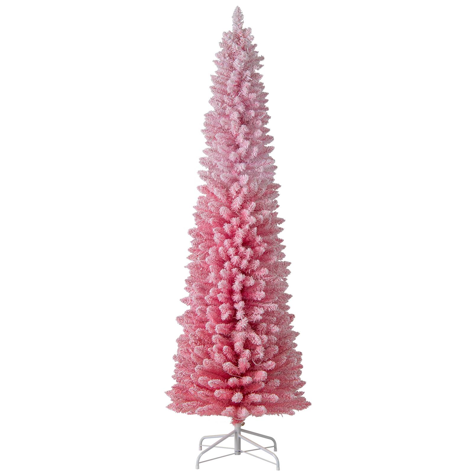 Alt View 9. Costway - Costway 7 FT Snow-flocked Artificial Pink Christmas Tree with 180 Lights & 527 Branch Tips - Pink.